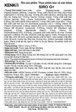 SIRO G+ Kenko hỗ trợ đường hô hấp trên, tăng cường đề kháng (100ml)