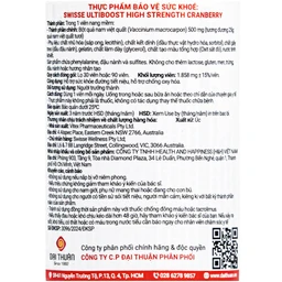 Viên uống hỗ trợ sức khỏe đường tiết niệu High Strength Cranberry Swisse (30 viên)