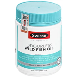 Viên uống tốt cho tim mạch, mắt, não Odourless Wild Fish Oil Swisse (400 viên)
