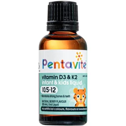 Siro hỗ trợ xương và răng chắc khoẻ Pentavite Vitamin D3 & K2 Infant & Kid liquid 30ml