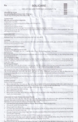 Thuốc Solicare 5mg Genepharm điều trị tiểu không kiểm soát do bàng quang kích thích (3 vỉ x 10 viên)
