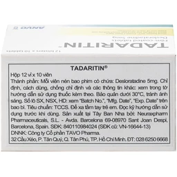 Thuốc Tadaritin 5mg Anvo Giảm viêm mũi dị ứng, mày đay (12 vỉ x 10 viên) 3