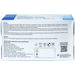 Găng tay y tế không bột, phủ Latex size M (100 cái) Powder Free Disposable 