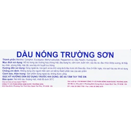 Dầu gió nóng Trường Sơn 10ml giúp giảm đau nhức, sổ mũi, chóng mặt, say tàu xe