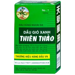 Dầu gió xanh Thiên Thảo Trường Sơn 12ml giúp giảm cảm cúm, nghẹt mũi, chóng mặt, đau đầu