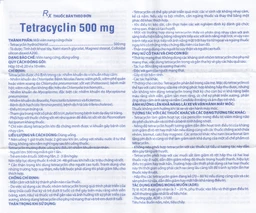 Thuốc Tetracyclin 500mg Domesco điều trị nhiễm khuẩn do vi khuẩn nhạy cảm (20 vỉ x 10 viên)