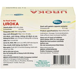 Thuốc Uroka 0.5mg Điều trị và ngăn tiến triển bệnh tăng sản lành tính tuyến tiền liệt(3 vỉ x 10 viên)