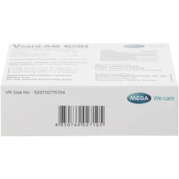 Thuốc Vcard-am 160/5mg Mega Điều trị tăng huyết áp vô căn (4 vỉ x 7 viên)