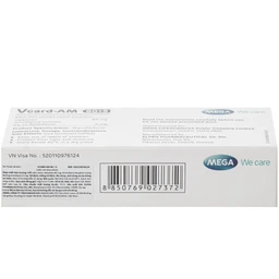 Thuốc Vcard-am 80+5mg Mega Điều trị tăng huyết áp vô căn (4 vỉ x 7 viên)