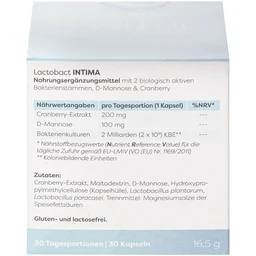 Viên uống bổ sung lợi khuẩn, D-mannose, việt quất cho phụ nữ Lactobact Intima (30 viên)