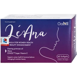 Viên uống giúp cải thiện triệu chứng tiền mãn kinh, cân bằng nội tiết tố, hạn chế lão hóa, giúp đẹp da Léana Ocavill(3 vỉ x 20 viên)