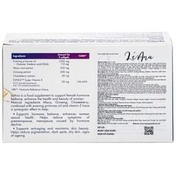 Viên uống giúp cải thiện triệu chứng tiền mãn kinh, cân bằng nội tiết tố, hạn chế lão hóa, giúp đẹp da Léana Ocavill(3 vỉ x 20 viên)