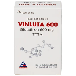 Thuốc tiêm Vinluta 600 Vinphaco giảm độc tính của xạ trị và hóa chất điều trị ung thư (1 lọ bột + 1 ống nước cất tiêm 10ml)