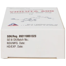 Thuốc tiêm Vinluta 600 Vinphaco giảm độc tính của xạ trị và hóa chất điều trị ung thư (1 lọ bột + 1 ống nước cất tiêm 10ml)