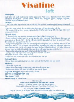 Xịt mũi nano bạc Visaline Soft Song Thành 100ml giúp làm sạch, làm ẩm và phục hồi niêm mạc mũi