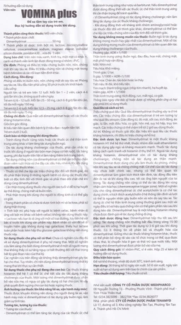 Thuốc Vomina Plus 50mg Medipharco phòng và điều trị triệu chứng buồn nôn, chóng mặt khi say tàu xe (25 vỉ x 4 viên)