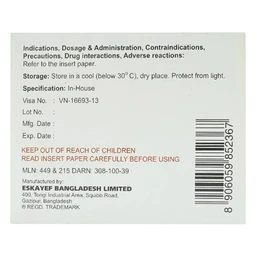 Thuốc Eskafolvit Capsule Eskayef phòng và điều trị bệnh thiếu máu do thiếu sắt (15 vỉ x 6 viên)