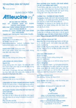 Dung dịch tiêm AtiLeucine inj 500mg/5ml An Thiên điều trị triệu chứng cơn chóng mặt (2 vỉ x 5 ống)