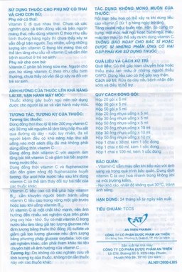 Siro A.T Ascorbic An Thiên bổ sung vitamin C, phòng và điều trị bệnh scorbut (30 ống x 10ml)