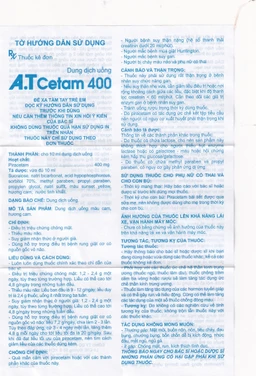Thuốc A.T Cetam 400 An Thiên điều trị chóng mặt, giật rung cơ, thiếu máu não, suy giảm nhận thức ở người già (30 ống x 10ml)