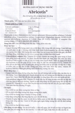 Thuốc Abricotis Probiotec hỗ trợ sức khỏe xương, cơ bắp, bổ sung canxi (6 vỉ x 10 viên)