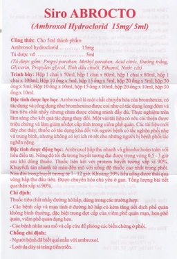 Siro Abrocto Dược Hà Tĩnh điều trị một số bệnh lý đường hô hấp (20 ống x 10ml)