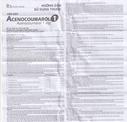 Thuốc Acenocoumarol 1 SPM điều trị và ngăn ngừa bệnh nghẽn mạch (3 vỉ x 10 viên)