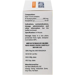 Dung dịch uống Acetuss Hà Nam tiêu nhầy trong bệnh viêm phế quản, bệnh nhầy nhớt (20 ống) 3