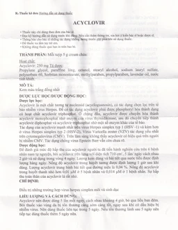 Kem bôi da Acyclovir Sinil điều trị nhiễm virus Herpes simplex (5g)