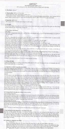 Thuốc Adibec 0.5mg điều trị viêm
mũi dị ứng (60ml)