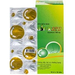 Viên nhai AIR-X 120 chống đầy hơi và chướng bụng (10 vỉ x 10 viên) 1