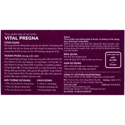 Viên uống bổ sung vitamin và khoáng chất cho phụ nữ mang thai Doppelherz Aktiv Vital Pregna (Hộp 30 viên)
