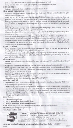 Thuốc Alertin 10mg Shinpoong Deawoo chỉ định trong trường hợp viêm mũi dị ứng, viêm kết mạc dị ứng (3 vỉ x 10 viên)