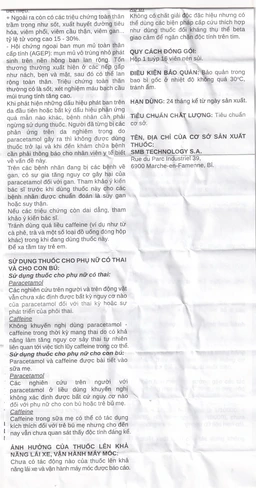 Thuốc Algostase 500mg/50mg SMB điều trị đau nhẹ đến vừa và hạ sốt (16 viên)