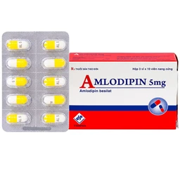 Thuốc Amlodipin 5mg Vidipha điều trị tăng huyết áp, đau thắt ngực (3 vỉ x 10 viên) 1