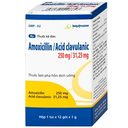Thuốc Amoxicillin/Acid clavulanic 250mg/31,25 mg Imexpharm điều trị nhiễm khuẩn (Hộp 12 gói) 2
