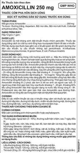 Hỗn dịch uống Amoxicillin 250mg Imexpharm điều trị nhiễm khuẩn đường hô hấp, đường mật, đường tiêu hóa (12 gói)
