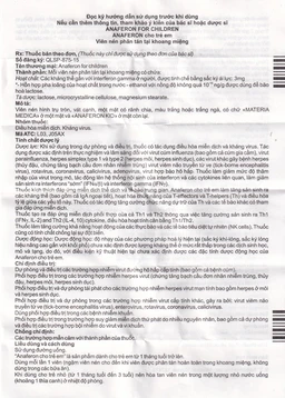 Thuốc Anaferon For Children Materia điều trị và dự phòng nhiễm virus (1 vỉ x 20 viên)