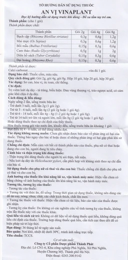 Thuốc An Vị Vinaplant TP Pharm điều trị viêm loét dạ dày - tá tràng (30 gói x 2g)