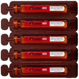 Thuốc A.T Cetam 400 An Thiên điều trị chóng mặt, giật rung cơ, thiếu máu não, suy giảm nhận thức ở người già (30 ống x 10ml)