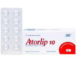 Thuốc Atorlip 10mg DHG điều trị tăng cholesterol toàn phần, tăng LDL-cholesterol (3 vỉ x 10 viên) 1