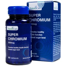 Viên uống giúp cân bằng đường huyết, giảm cholesterol Super Chromium 250mcg NatureCare (90 viên)
