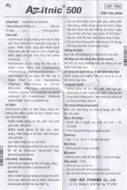 Thuốc Azitnic 500 USA - NIC Pharma điều trị nhiễm khuẩn (6 viên)