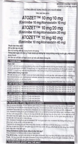 Thuốc Atozet 10mg/10mg MSD điều trị rối loạn mỡ máu, phòng ngừa các bệnh tim mạch (3 vỉ x 10 viên)
