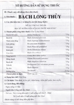 Cao lỏng Bạch Long Thủy điều trị ho, hen suyễn (90ml)