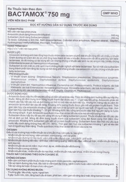 Thuốc Bactamox 750 Imexpharm điều trị nhiễm khuẩn (2 vỉ x 7 viên)