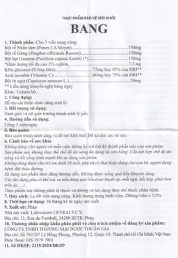 Viên nam lực cải thiện chức năng sinh lý cho người trưởng thành Bang Cevrai (60 viên)