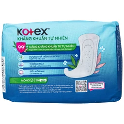 Băng vệ sinh Kotex hàng ngày kháng khuẩn tự nhiên (Gói 20 miếng)
