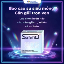 Bao cao su Safefit 003 S52 siêu mỏng, không gây dị ứng, nhiều chất bôi trơn (3 cái)