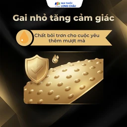 Bao cao su Safefit Dots Long Lasting S52 có vòng gân, hạt nổi, thắt chống tuột (12 cái)
